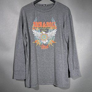 Fashion Nova Rock And Roll Strong And Fearless Soul Long Sleeve T Shirt Size XL‎